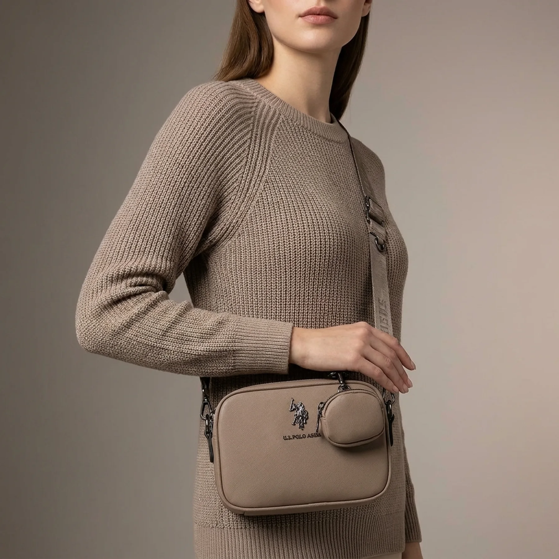 Жіноча сумка кроссбоді US Polo Assn з логотипом 1159850163 Коричневий