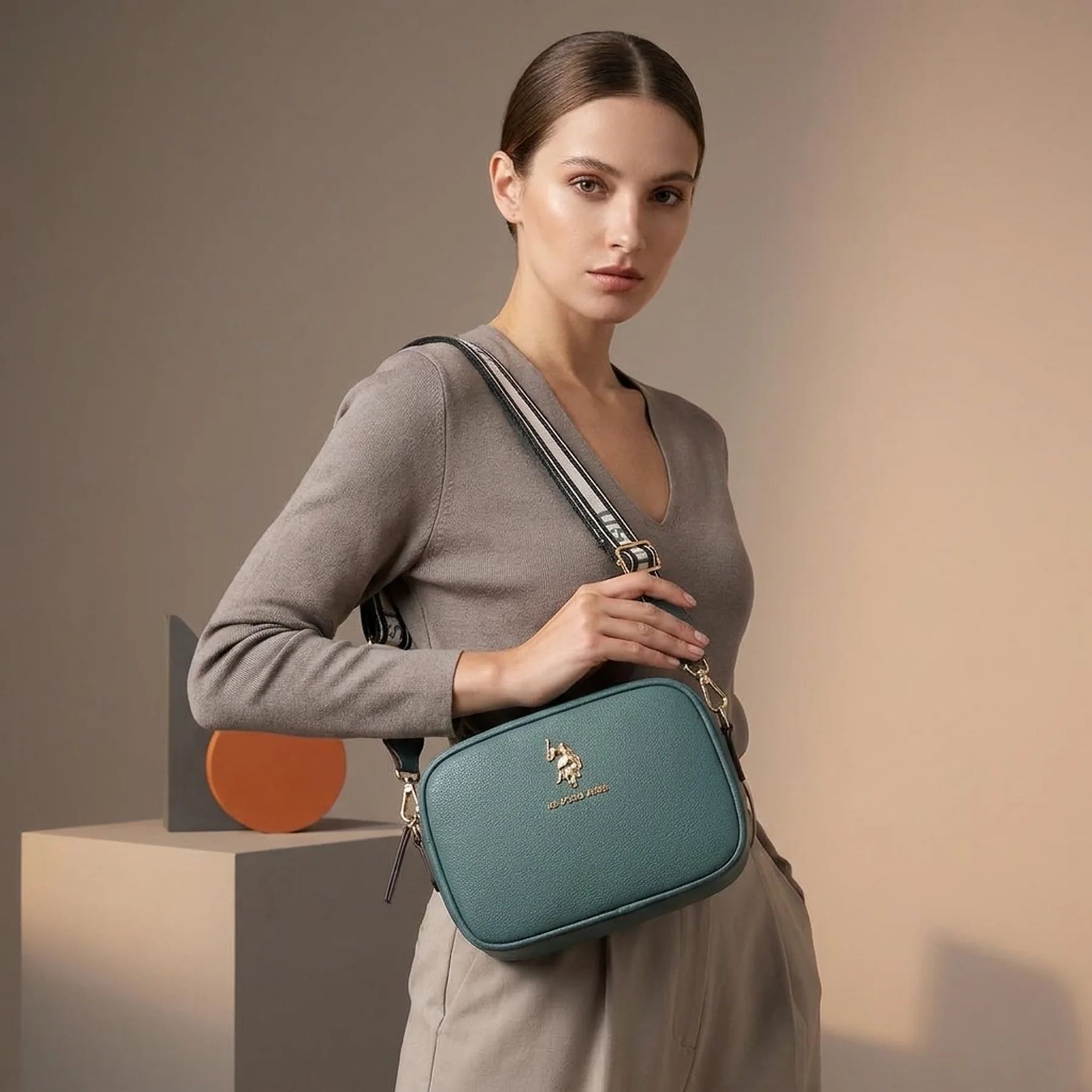 Жіноча сумка кроссбоді US Polo Assn з логотипом 1159851834 Бірюзовий