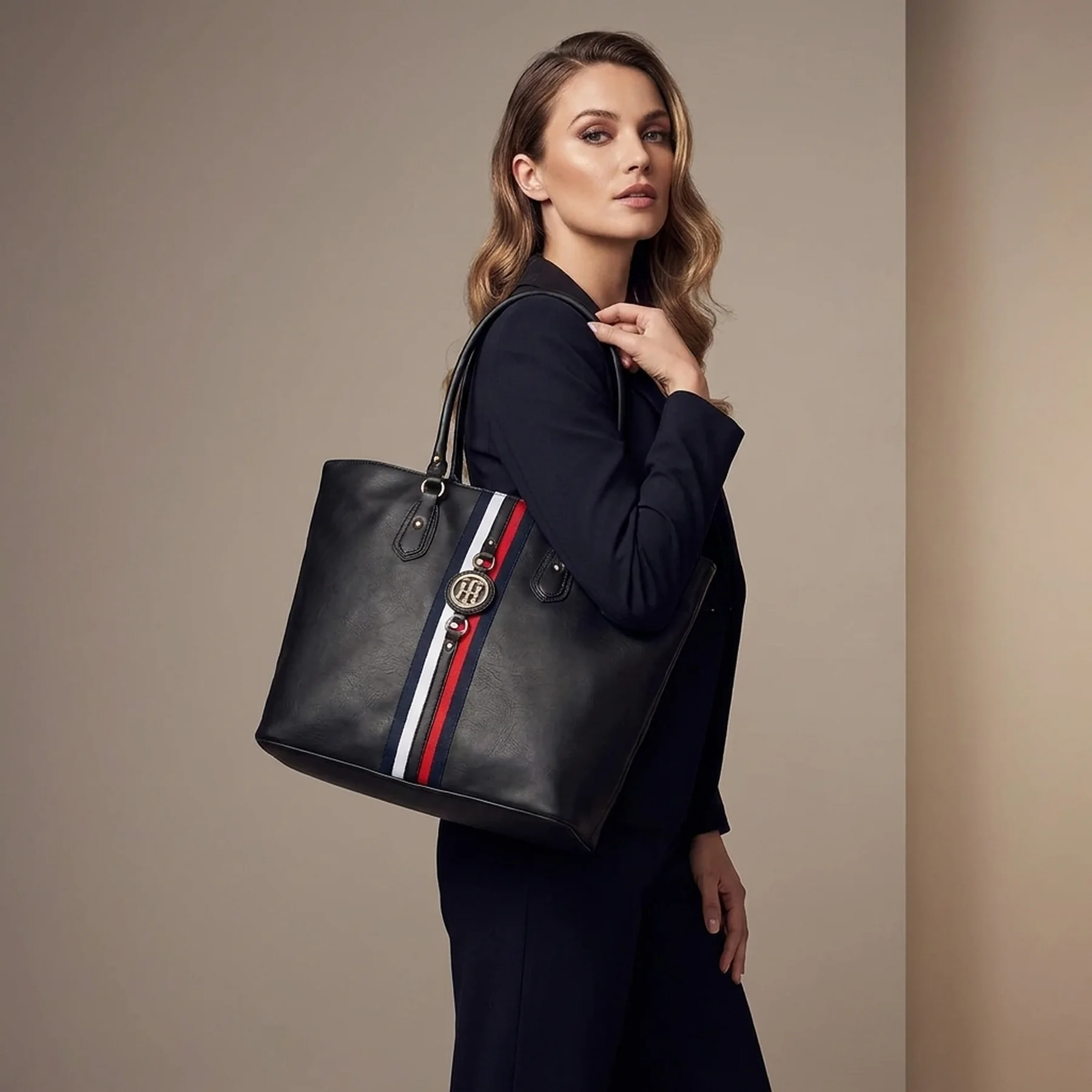 Сумка жіноча Tommy Hilfiger з монограмою 1159774216 (Чорний, One size)