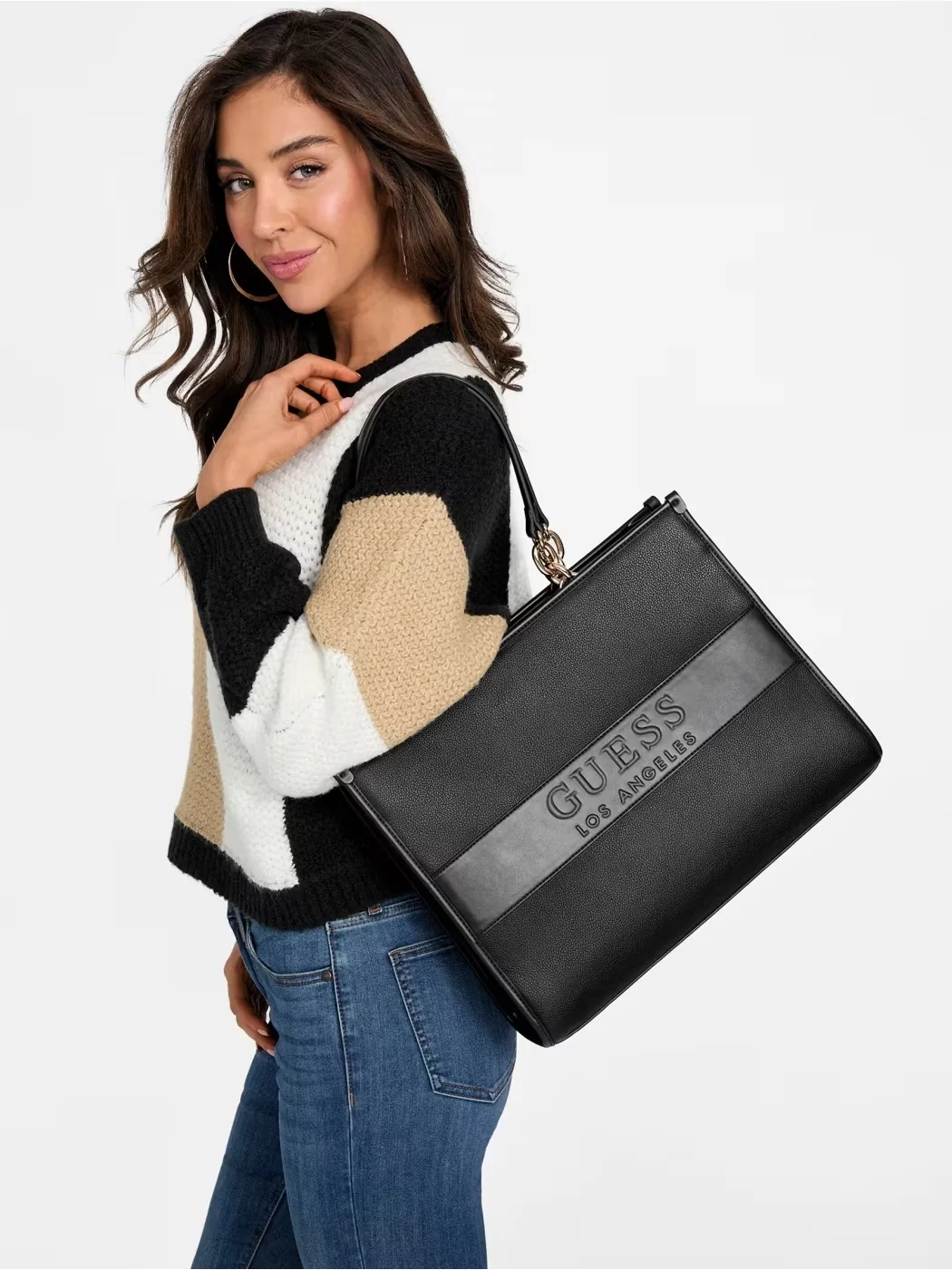 Жіноча сумка тоут Guess з логотипом 1159830527 (Чорний One size)