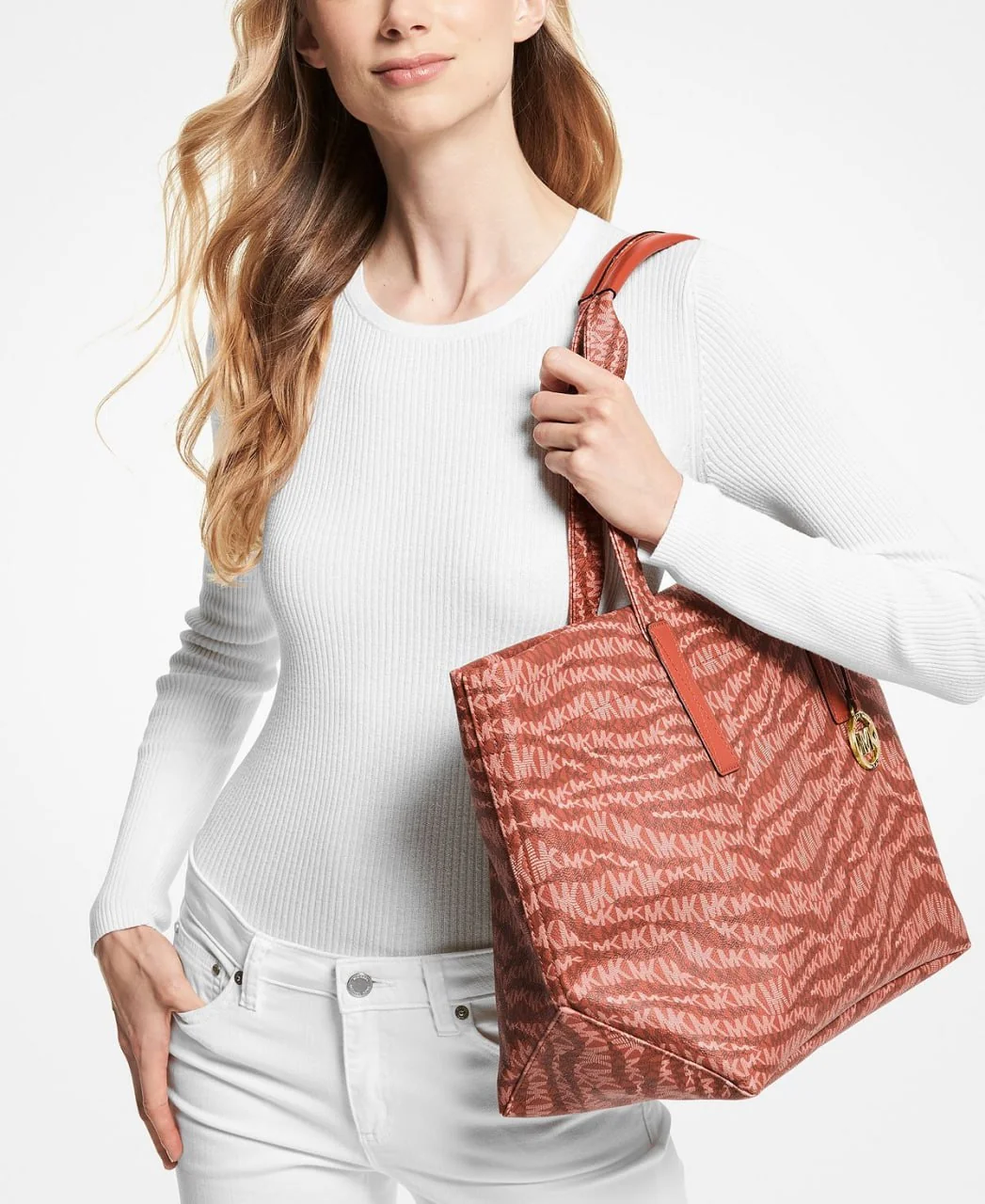 Сумка жіноча Michael Kors на блискавці 1159775593 (Помаранчевий, One size)