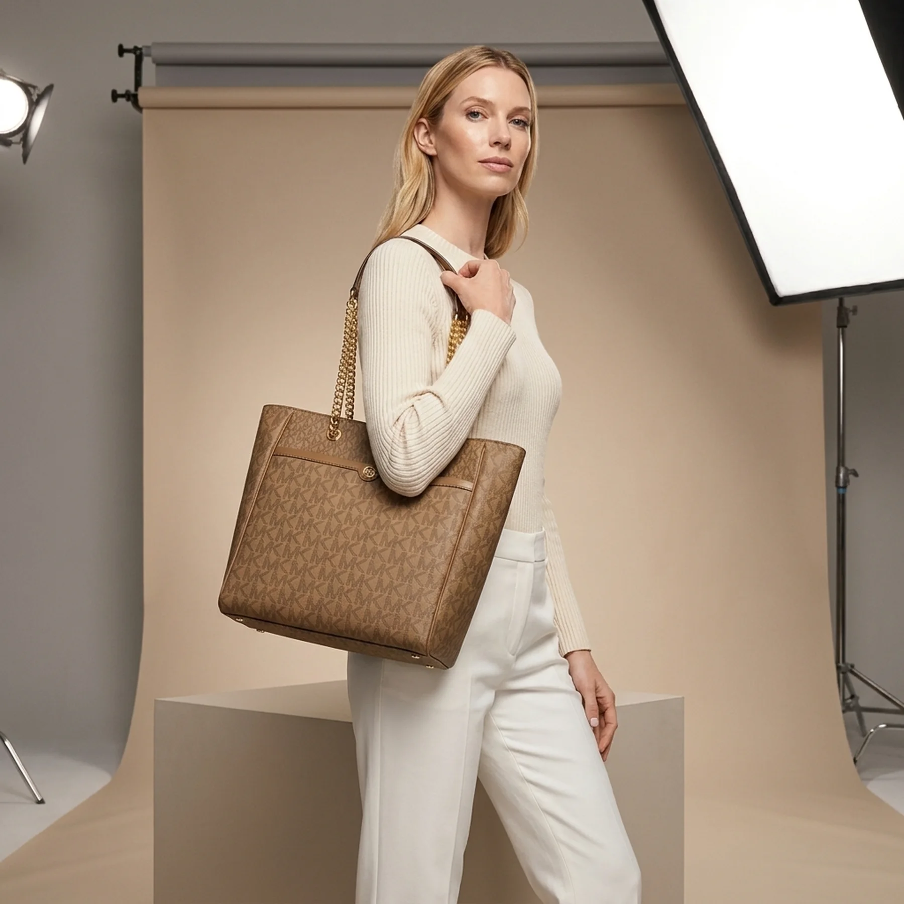 Жіноча сумка Michael Kors на блискавці з логотипом 1159785290 (Коричневий, One size)