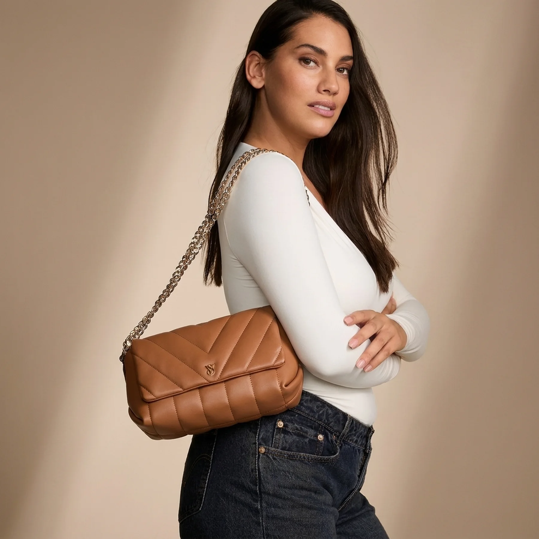 Жіноча сумка Victoria's Secret кроссбоді 1159830643 (Коричневий One size)