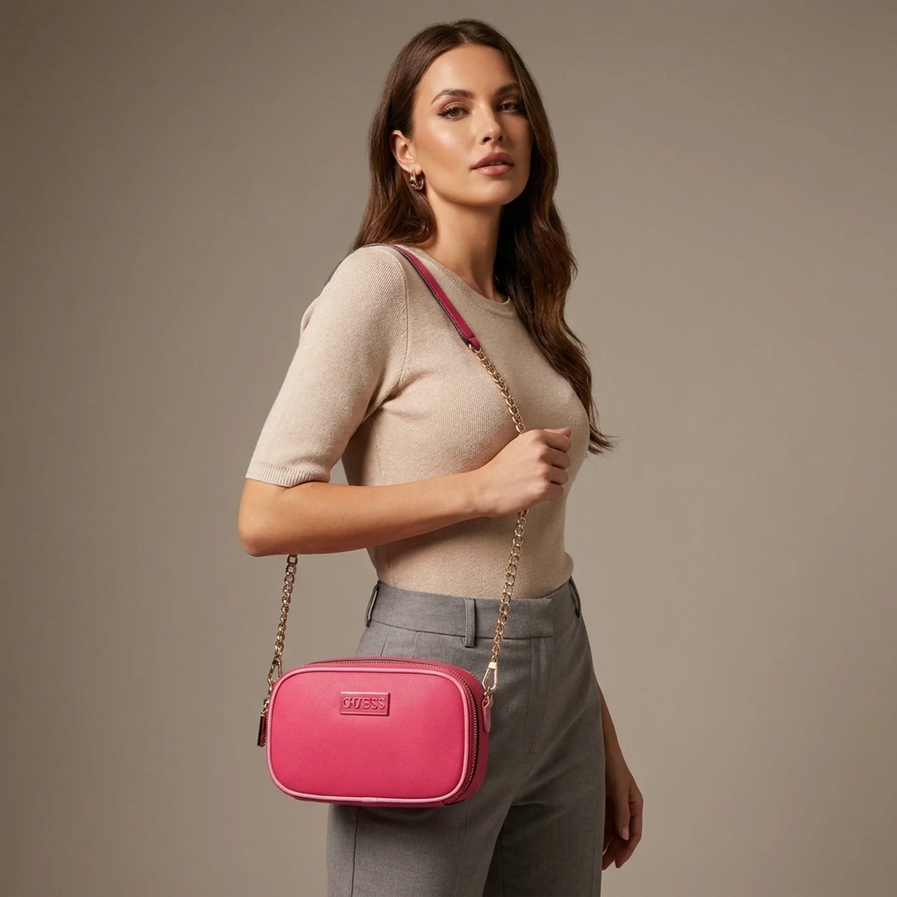 Жіноча сумочка кроссбоді Sabrina Guess 1159846181 Рожевий