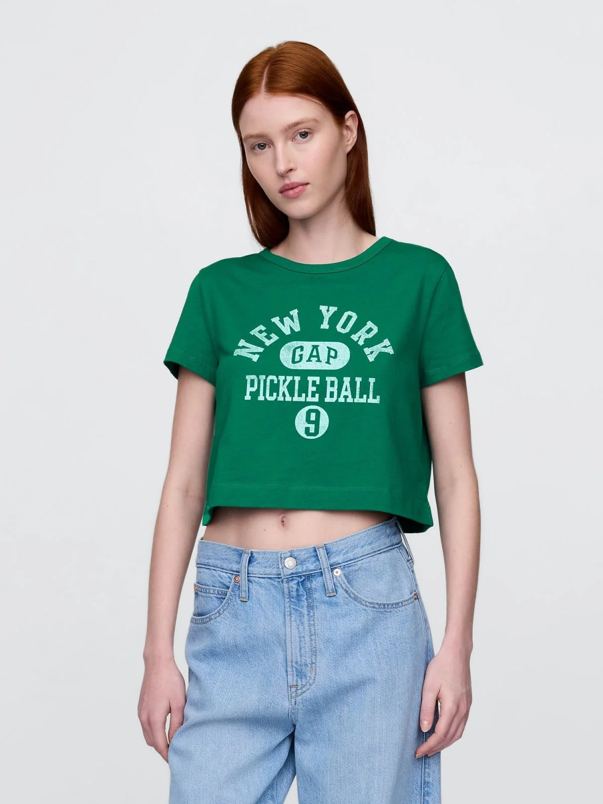 Жіноча укорочена футболка GAP з логотипом 1159844700