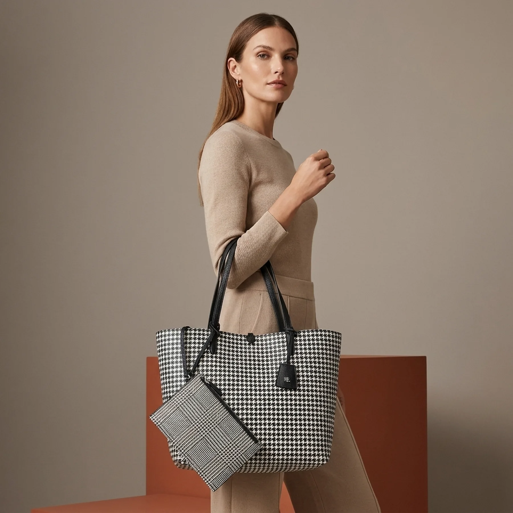Жіноча велика двостороння сумка-тоут Lauren Ralph Lauren 1159809630 (Білий чорний, One size)