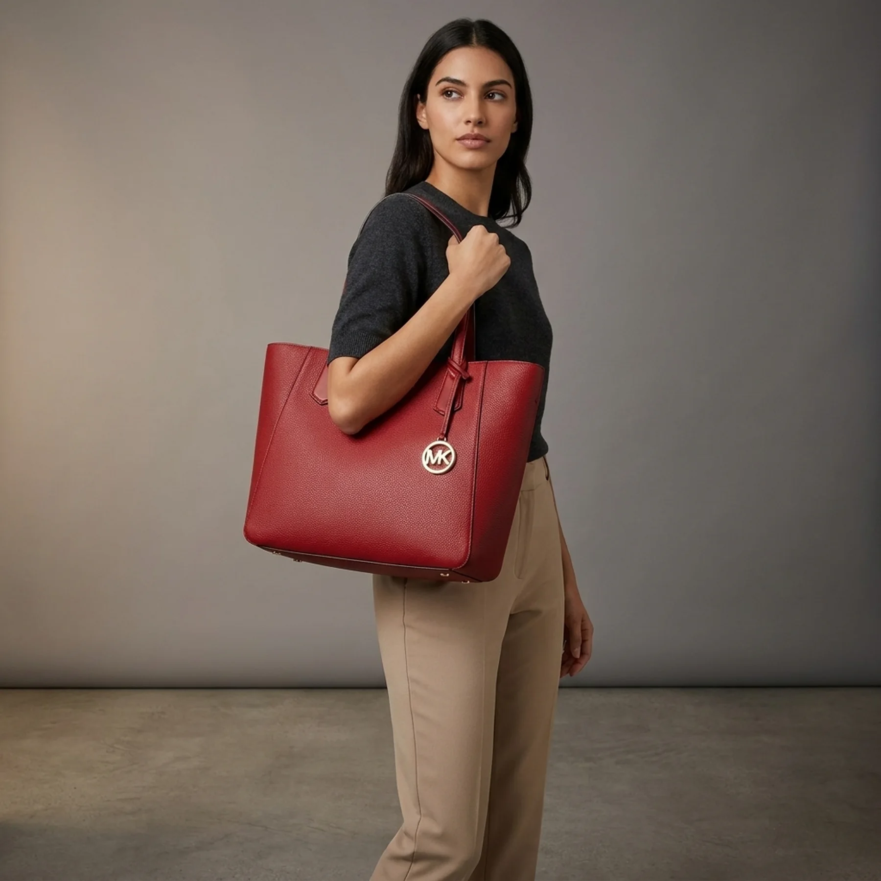 Жіноча велика двостороння сумка тоут Michael Kors з крокреневої шкіри 1159803982 (червоний, One size)