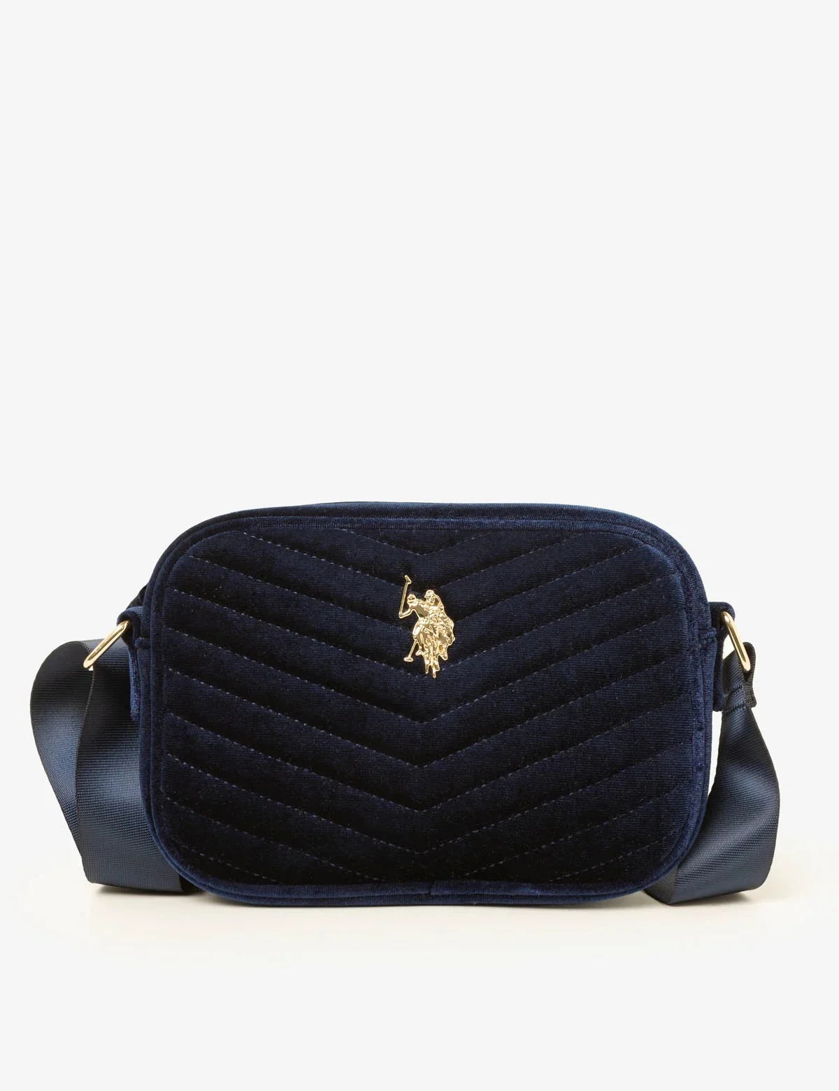Жіноча вельветова сумка US Polo Assn з логотипом 1159823591 (Синій One size)