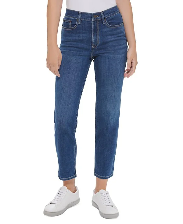 Жіночі джинси Calvin Klein High Rise Slim Petite 1159816033 (Білий/синій 27)