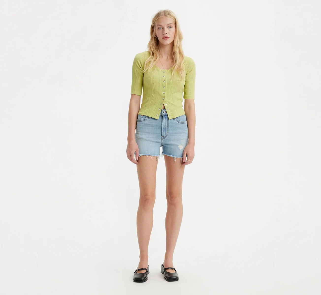 Жіночі джинсові шорти Levi's з необробленим краєм 1159817749