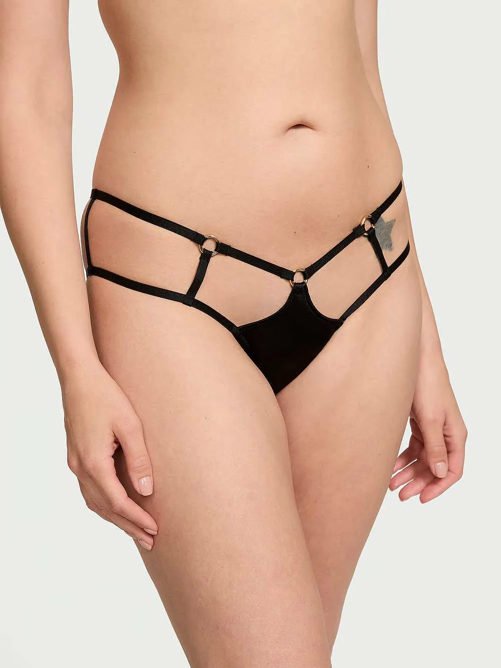 Жіночі гладкі трусики чіки Victoria's Secret 1159829583 (Чорний XL)
