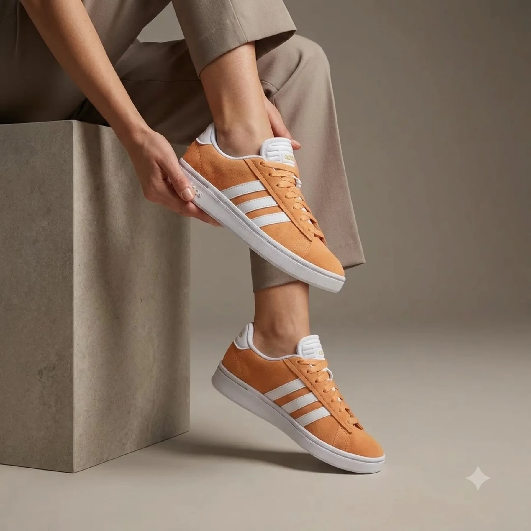 Жіночі кросівки Grand Court Alpha Adidas з натуральної замші 39 1/3