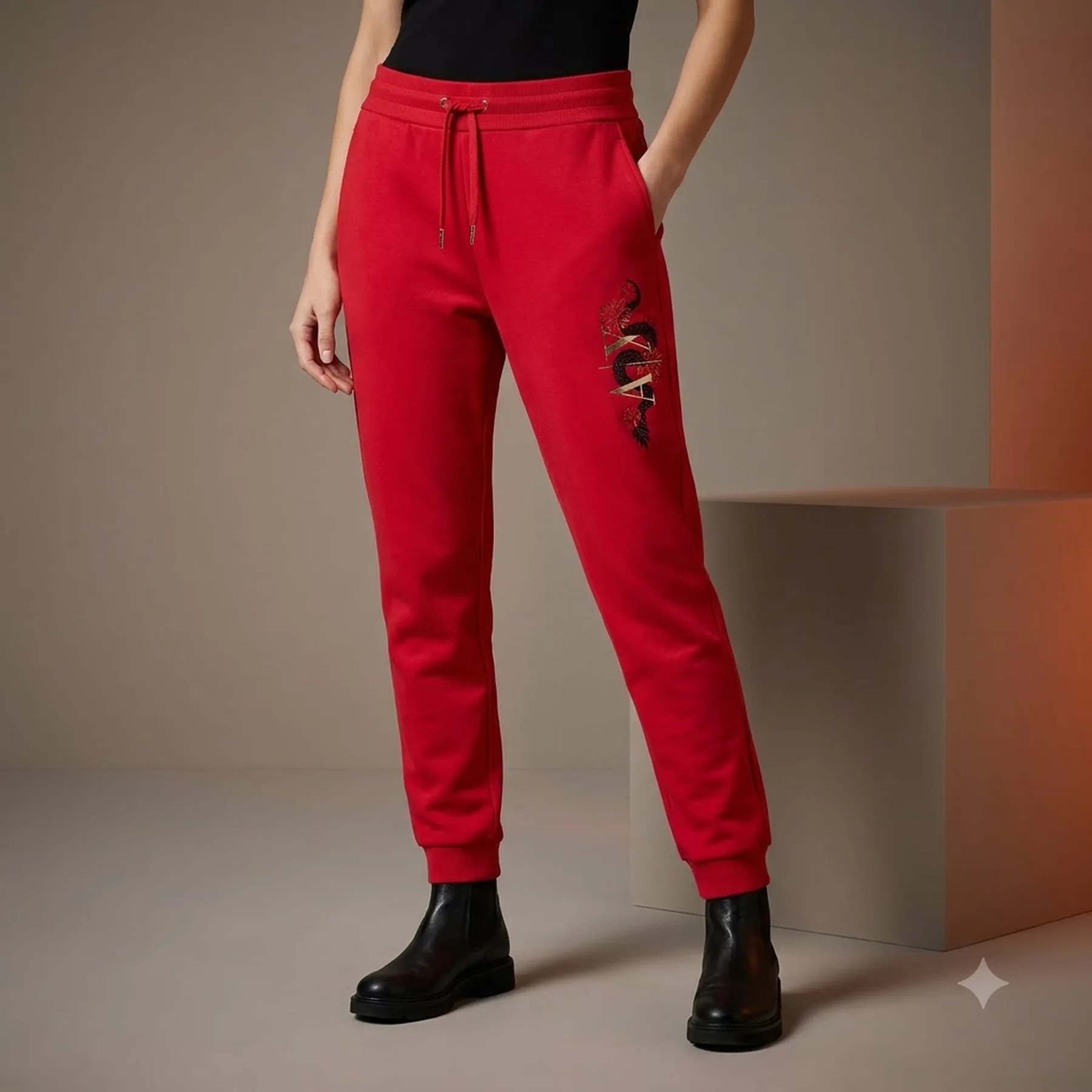 Жіночі легкі штани Armani Exchange з принтом та вишивкою 1159851614