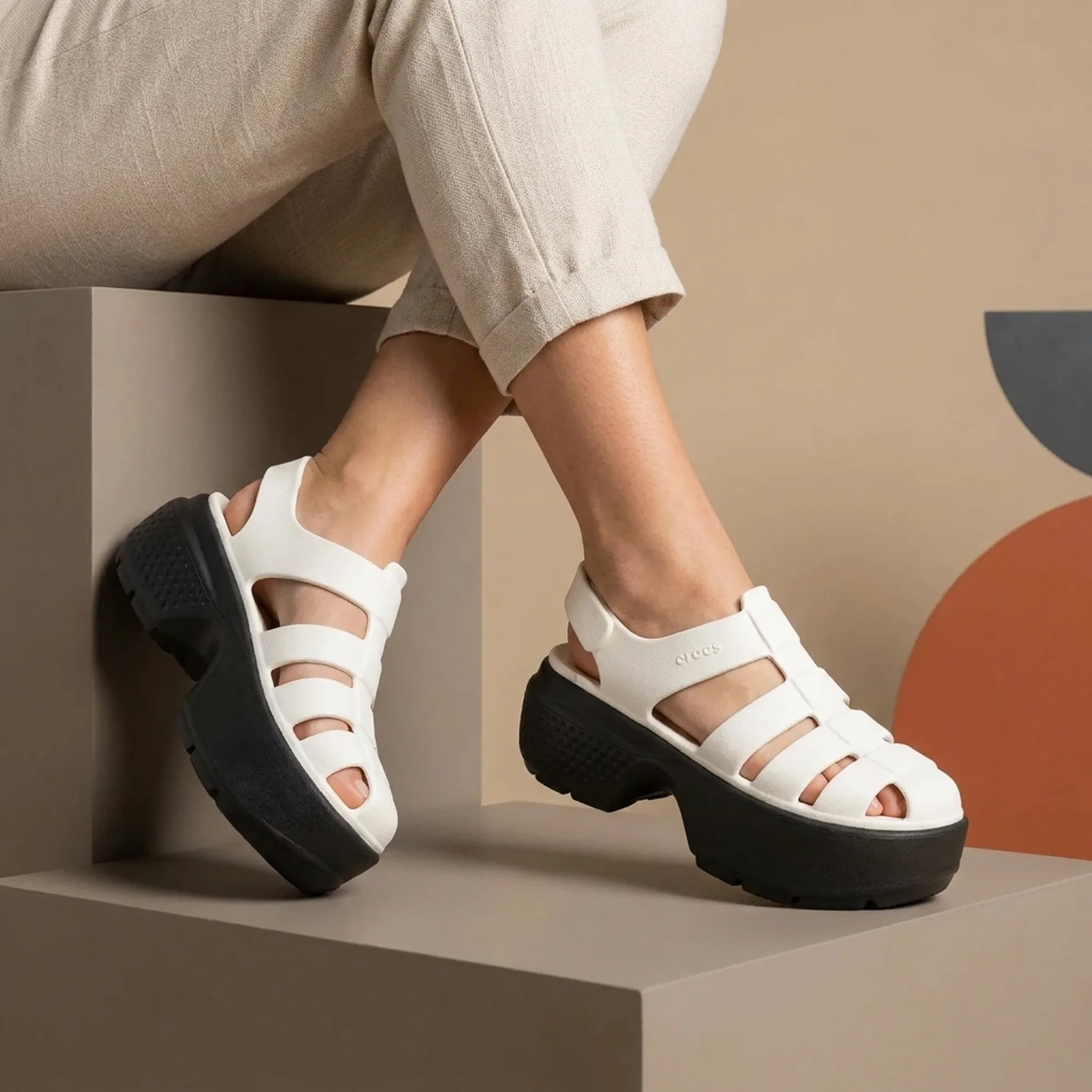 Жіночі сандалі Stomp Fisherman Crocs на платформі 38-39