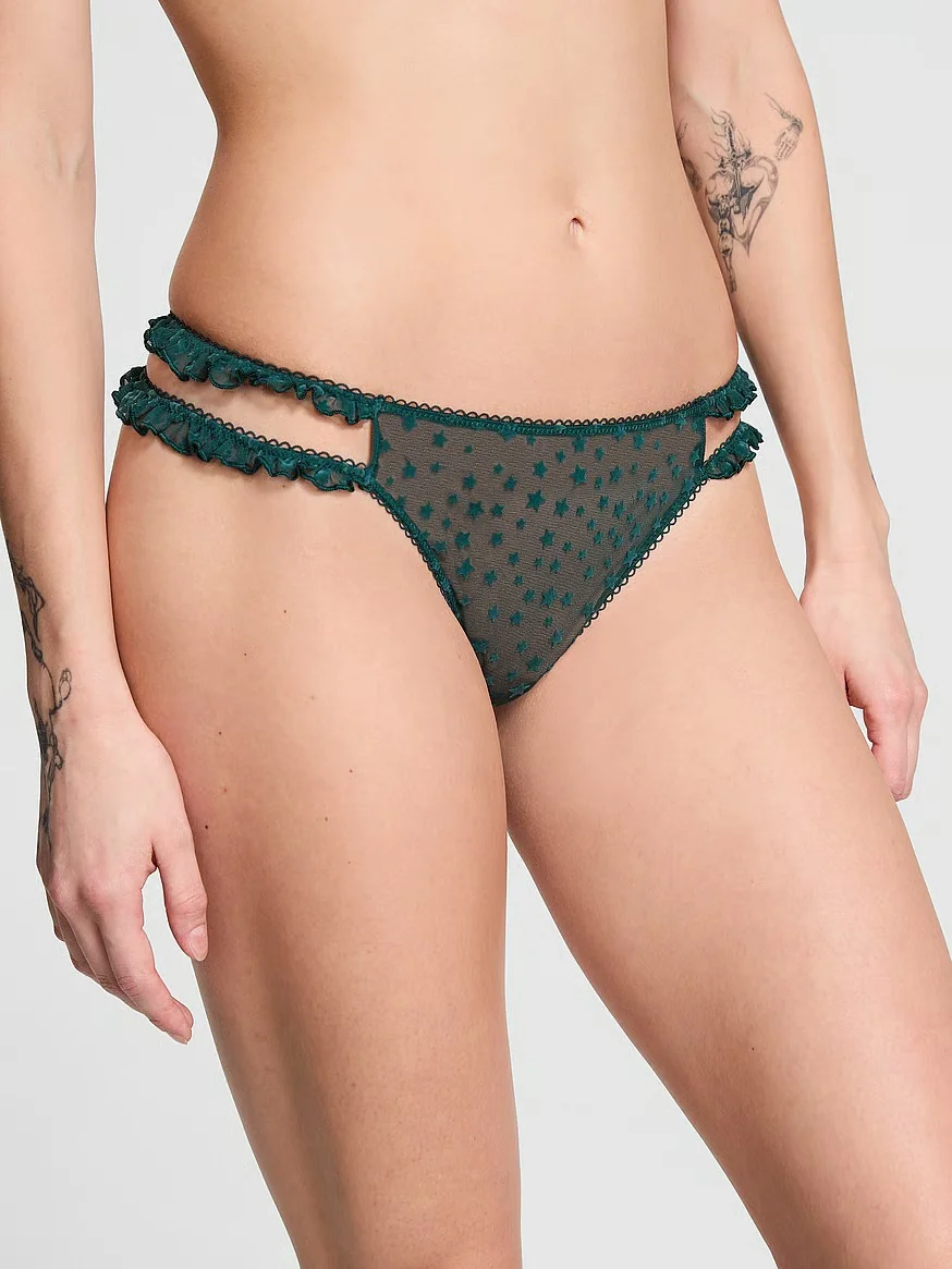 Жіночі сітчасті трусики Тонг Victoria's Secret Pink 1159834107 (Зелений L)