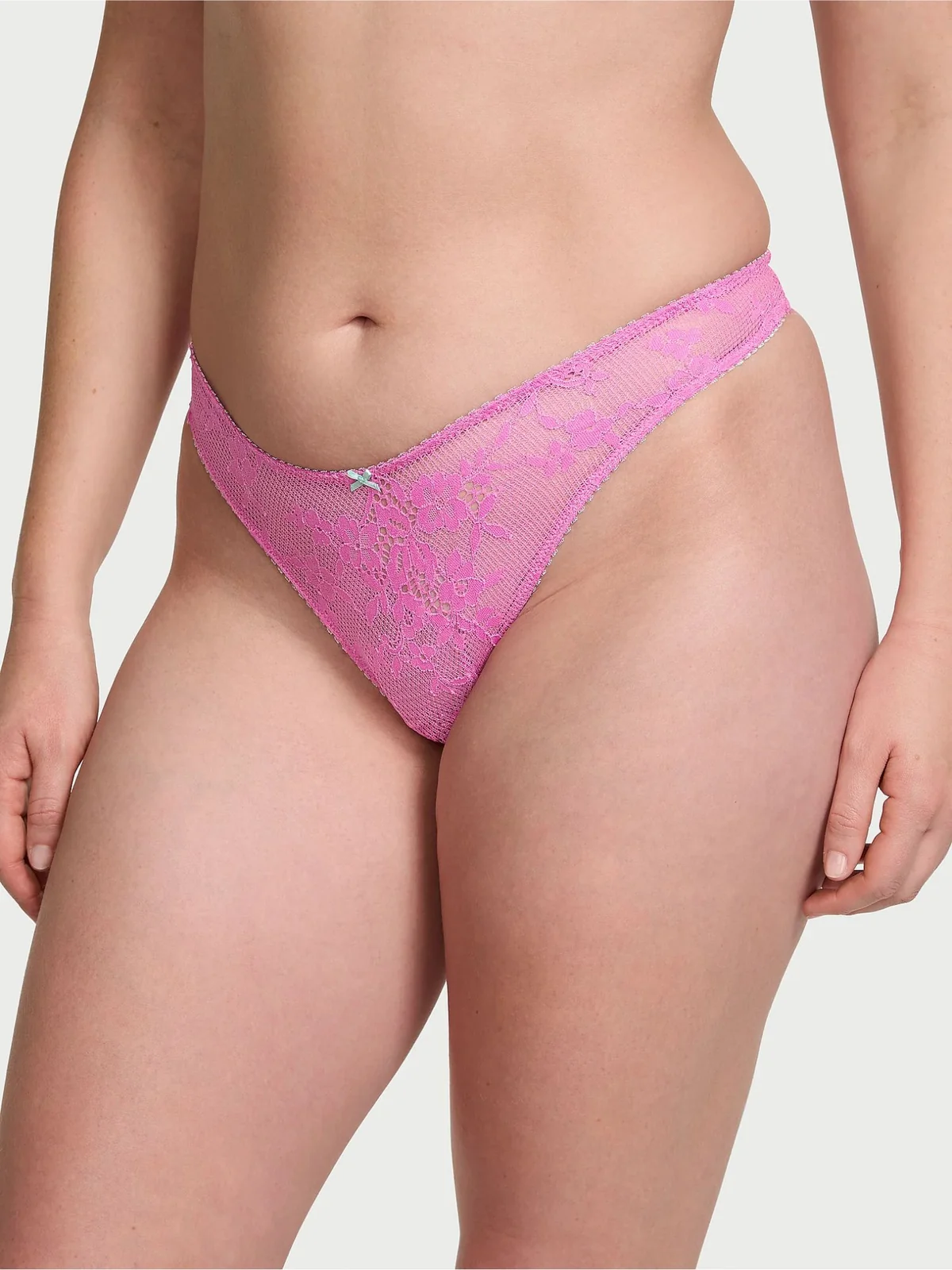 Жіночі трусики тонг Victoria's Secret з квітковим візерунком 1159837197 (рожевий XL)