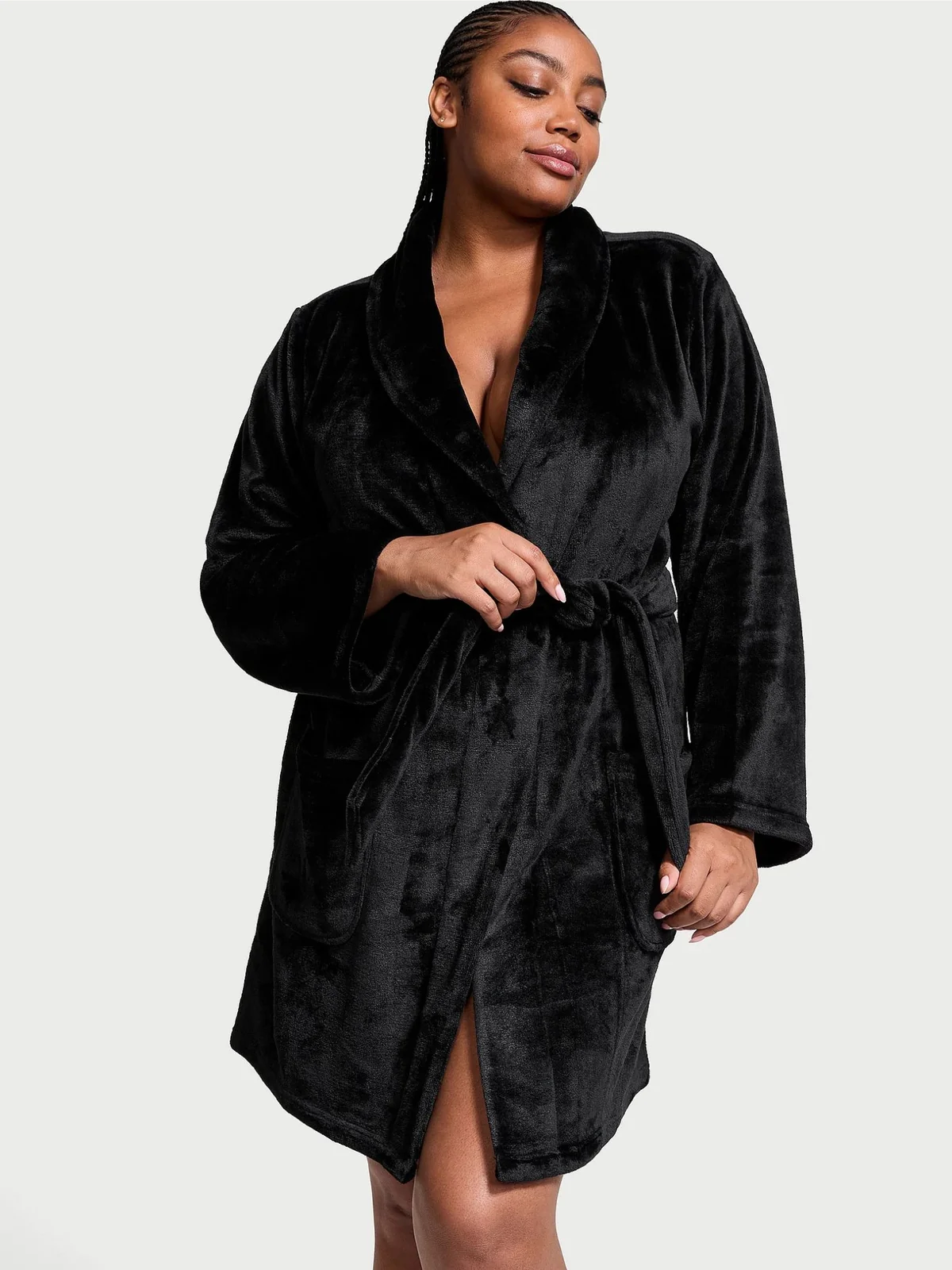 Жіночий халат Victoria's Secret з логотипом 1159854567 (Чорний XL/XXL)
