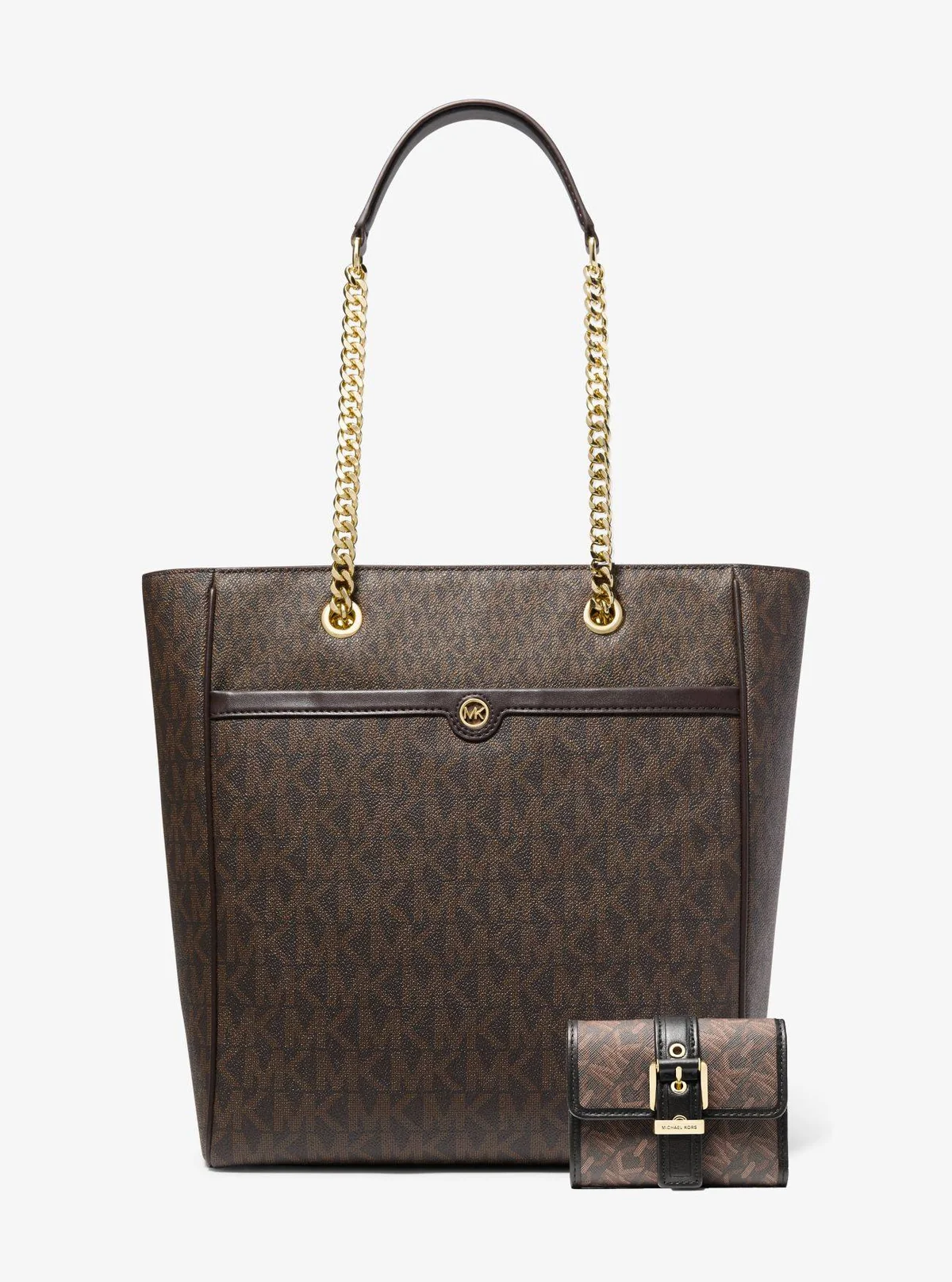 Жіночий комплект Blaire Michael Kors сумка тоут та гаманець 1159845167 Коричневий