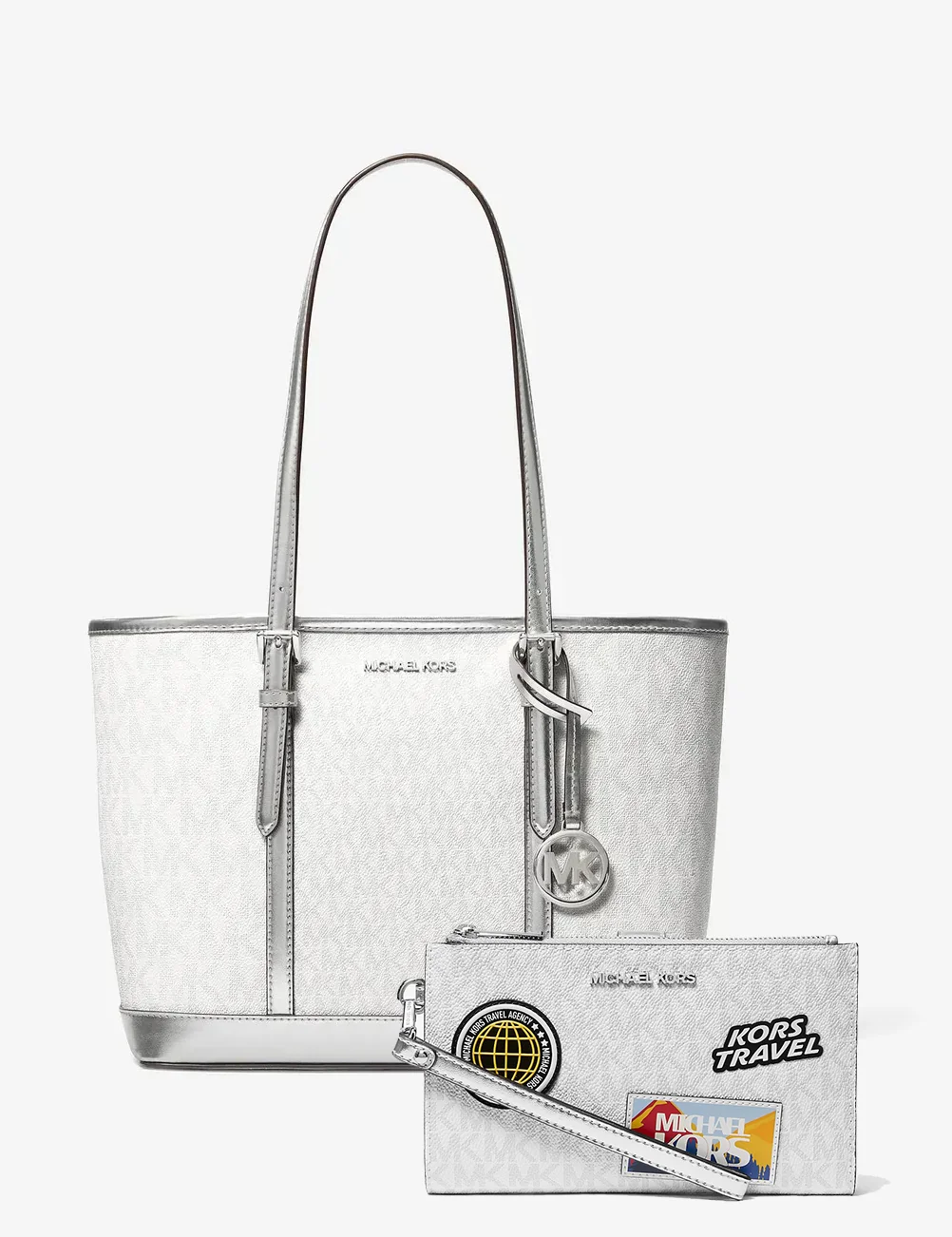 Жіночий комплект JET SET TRAVEL Michael Kors сумка тоут та гаманець 1159845157 Білий
