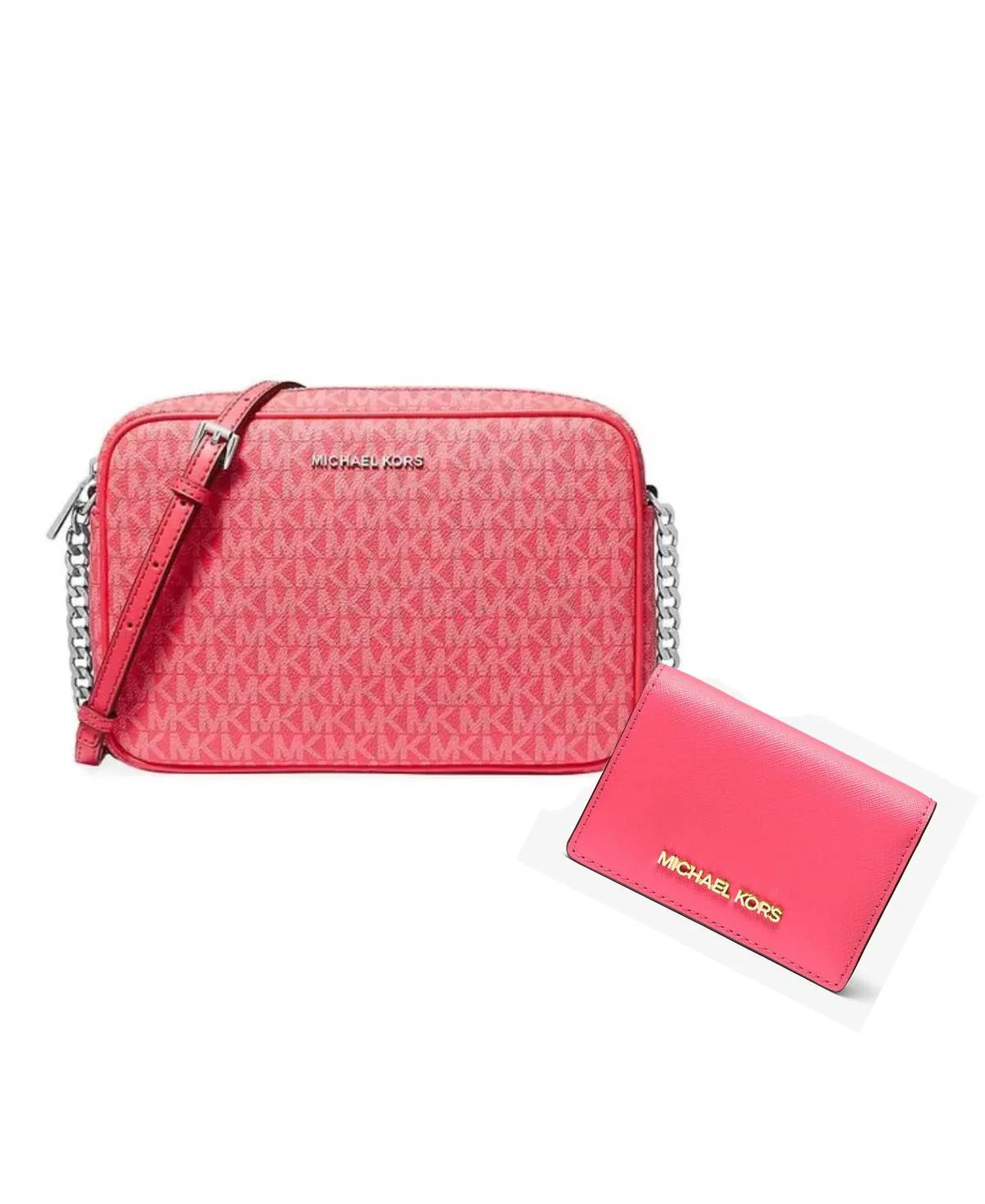 Жіночий комплект Michael Kors сумка кроссбоді та гаманець 1159822709 (Рожевий One size)