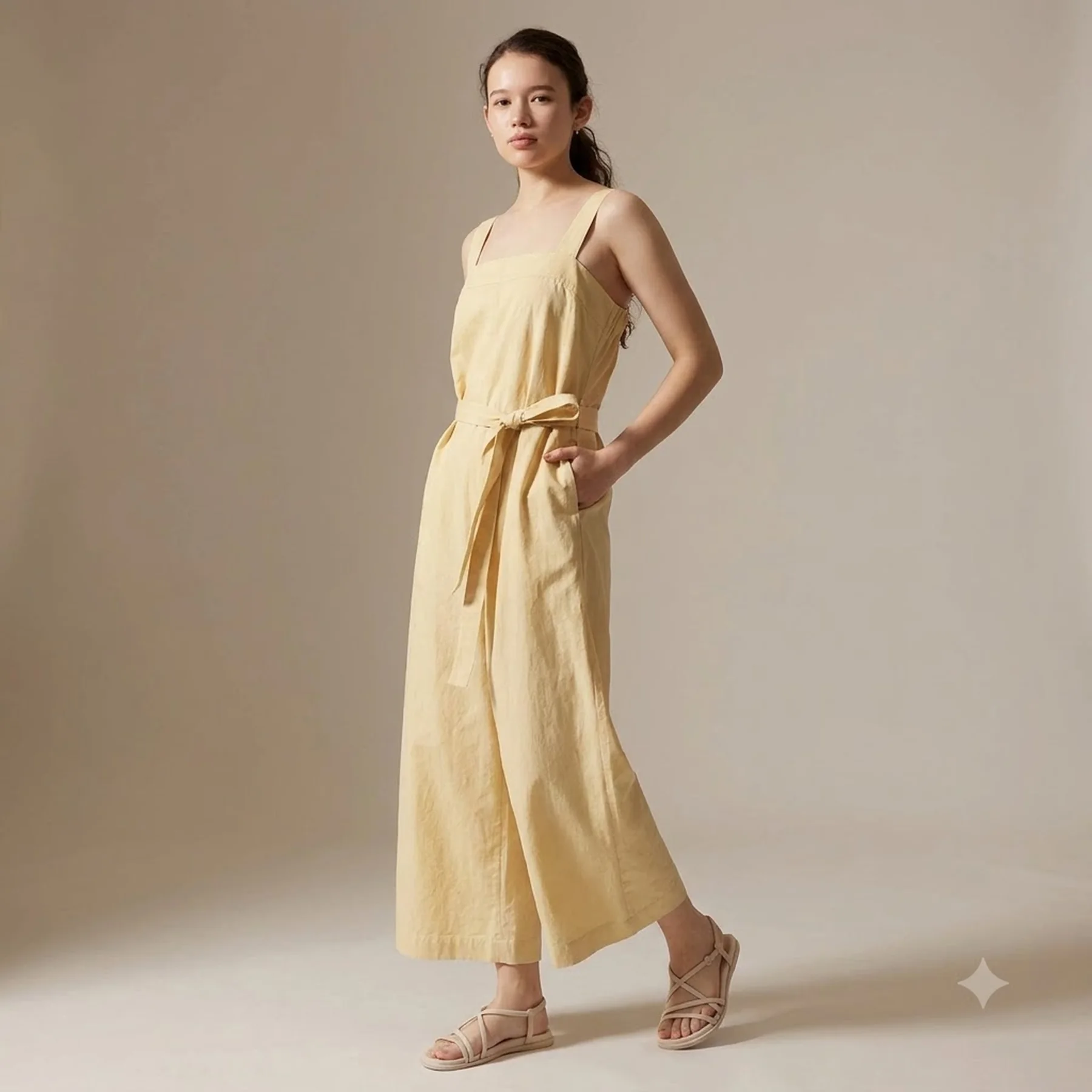 Жіночий лляний комбінезон Uniqlo з поясом 1159816619