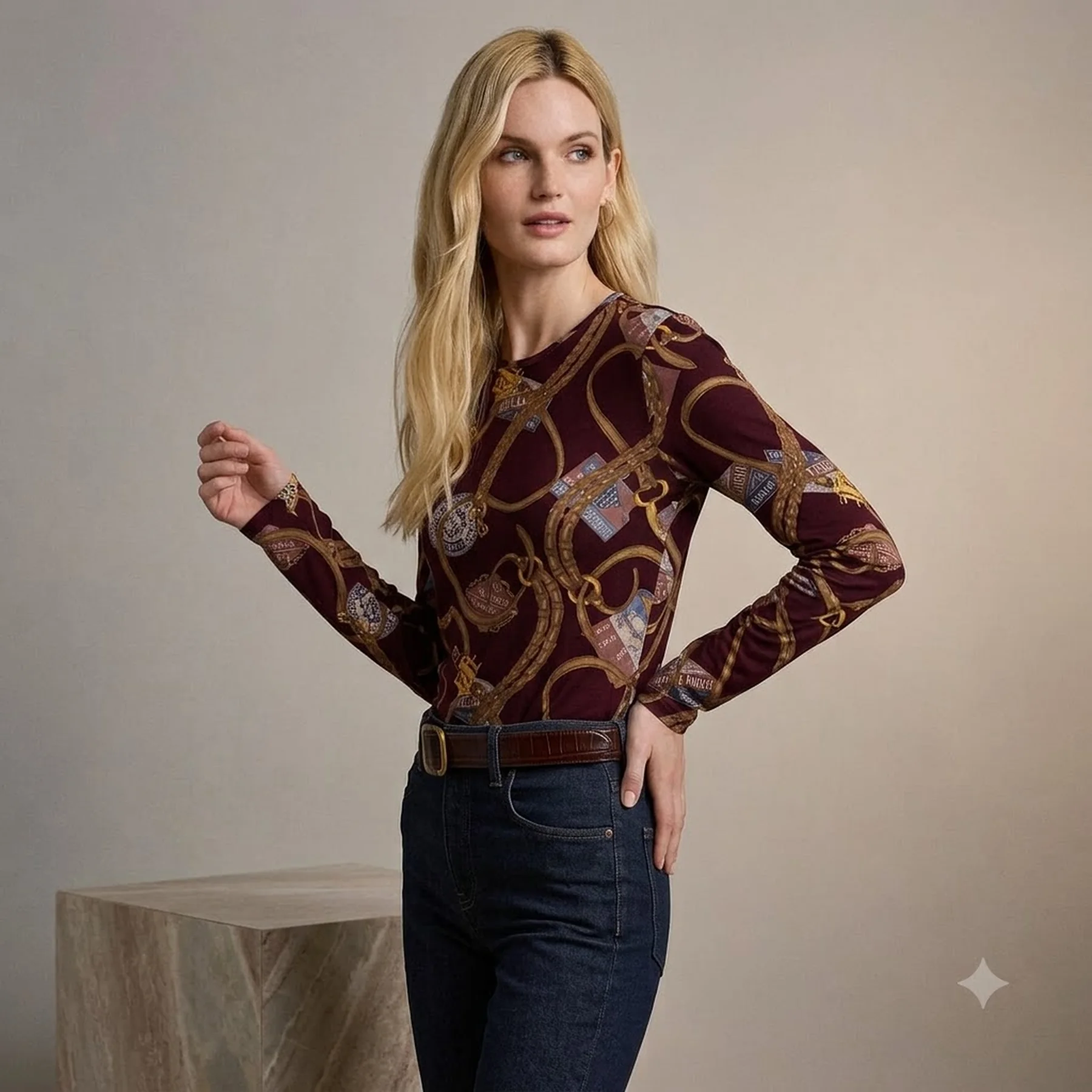 Жіночий лонгслів Ralph Lauren 1159829445 (Бордовий S)