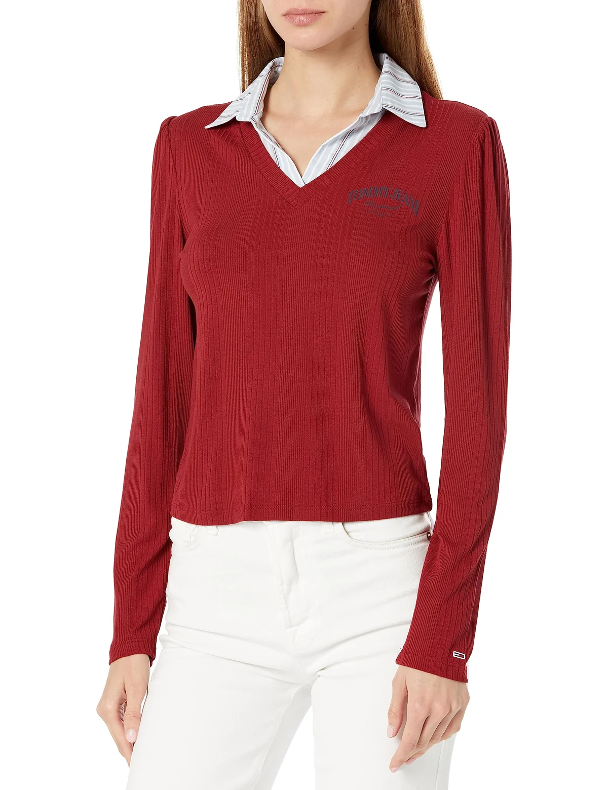 Жіночий лонгслів у рубчик Tommy Hilfiger 1159806485