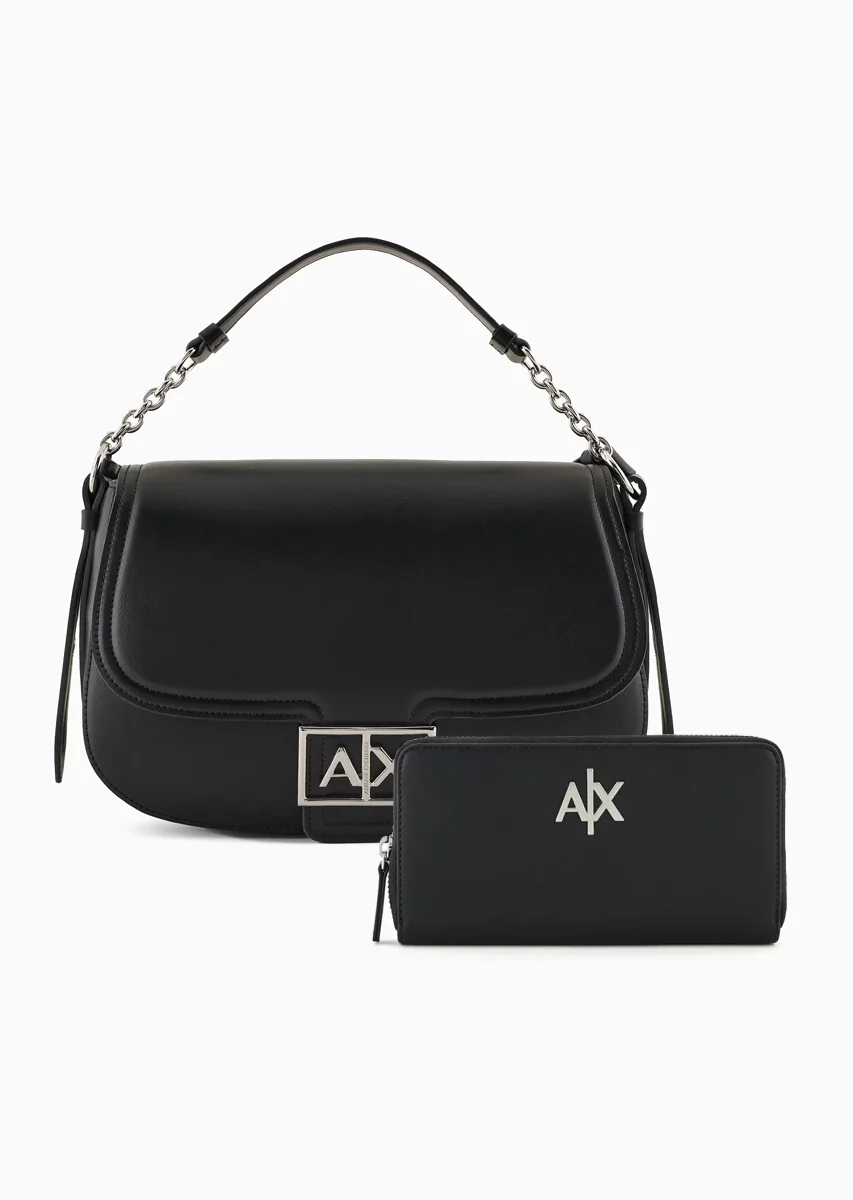 Жіночий набір Armani Exchange сумка та гаманець 1159858992 Чорний