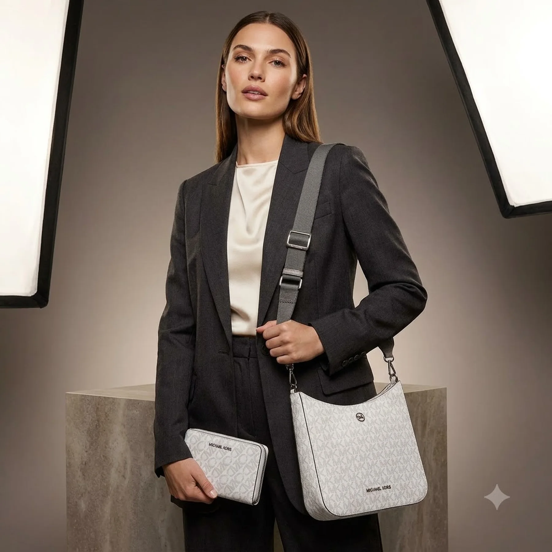 Жіночий набір Briley Michael Kors сумка кроссбоді та гаманець 1159845181 Білий