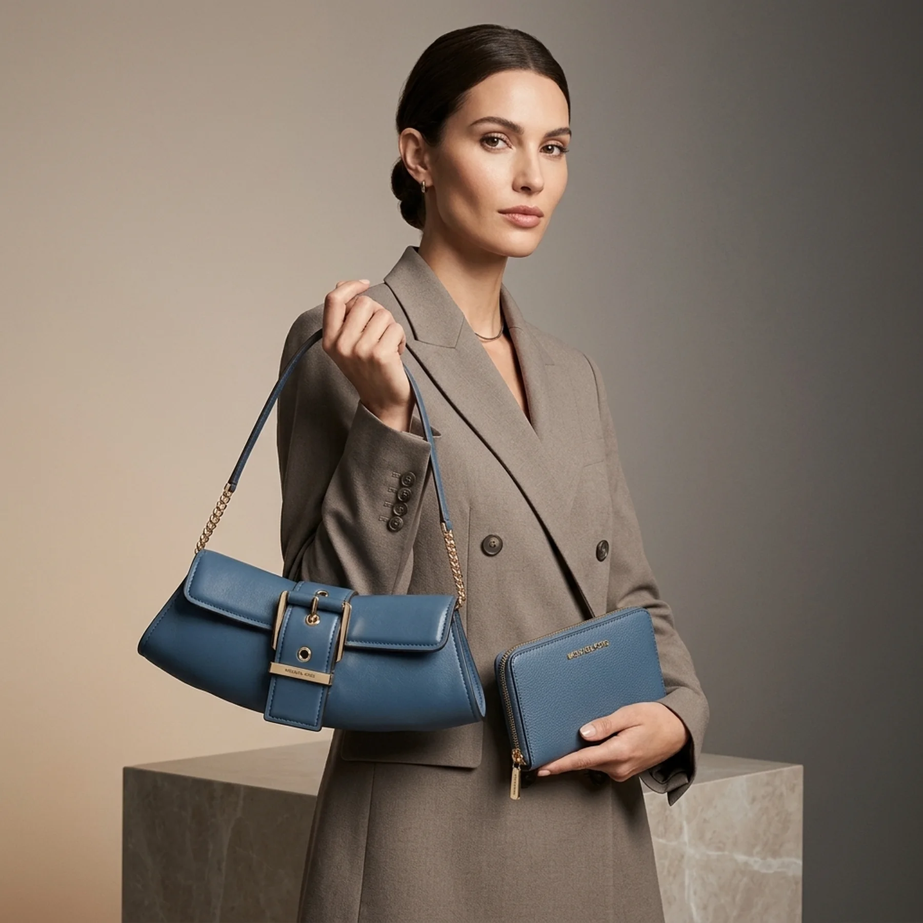 Жіночий набір COLBY Michael Kors сумка та гаманець 1159845174 Синій