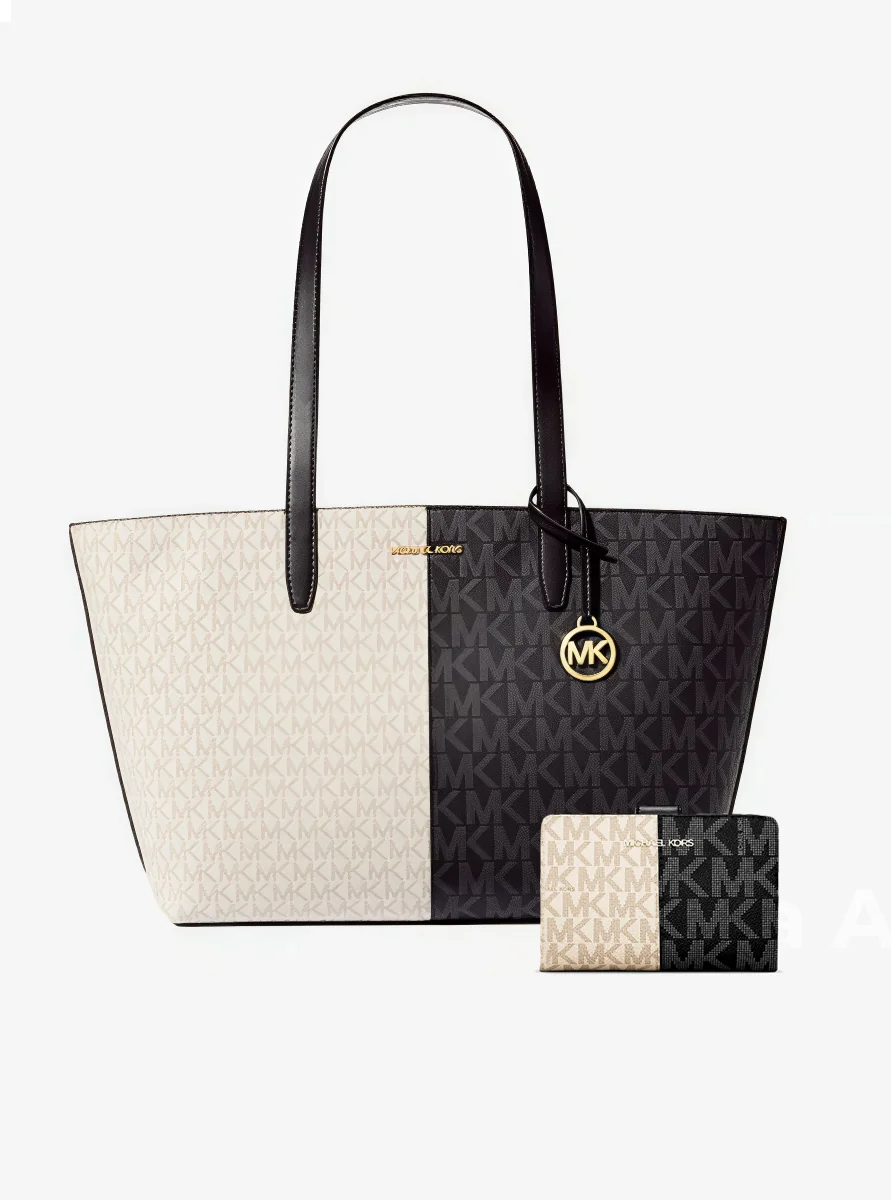 Жіночий набір Jet Set Travel Michael Kors сумка тоут та гаманець 1159846023 Чорний/Молочний