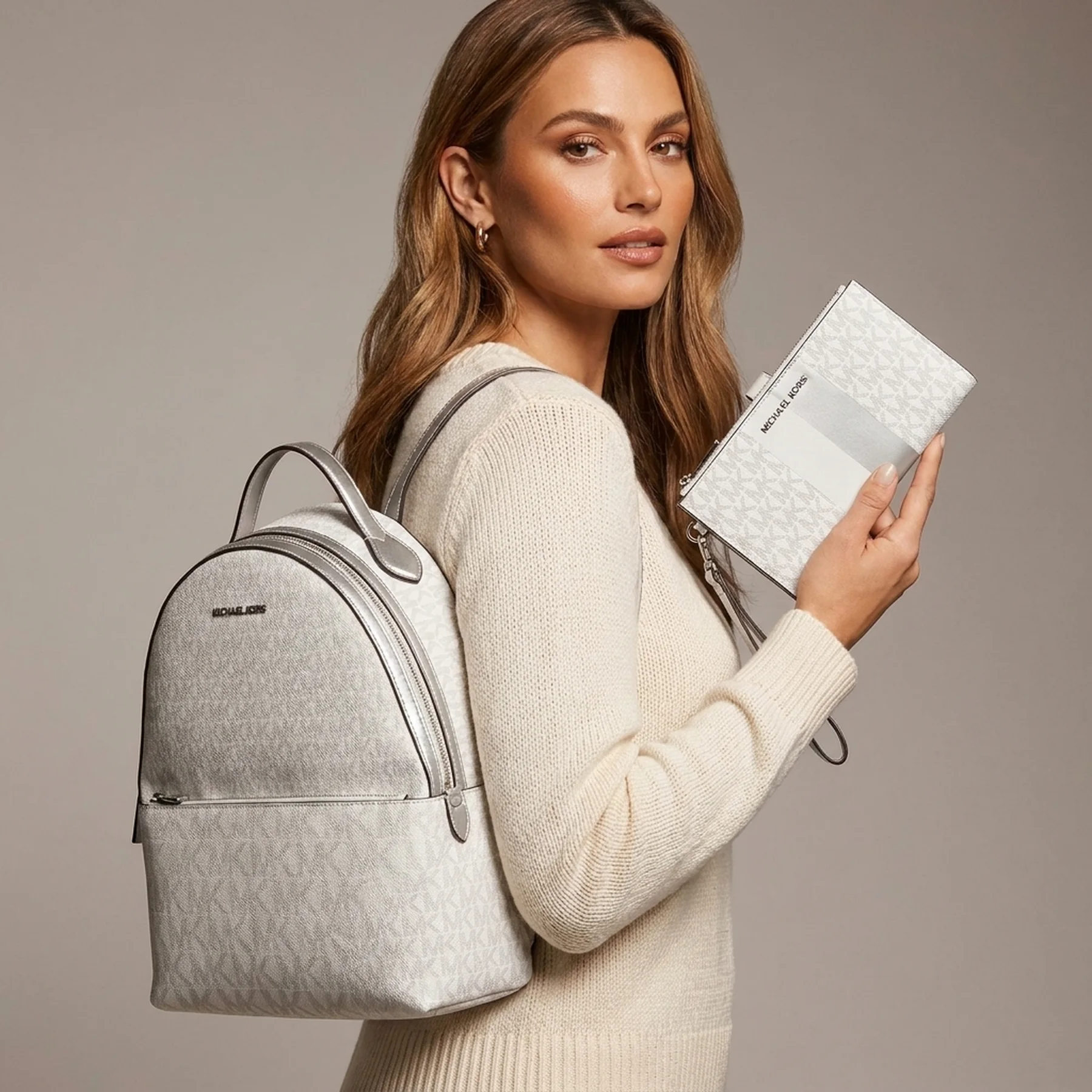 Жіночий набір Michael Kors рюкзак та гаманець 1159845109 (Білий One Size)