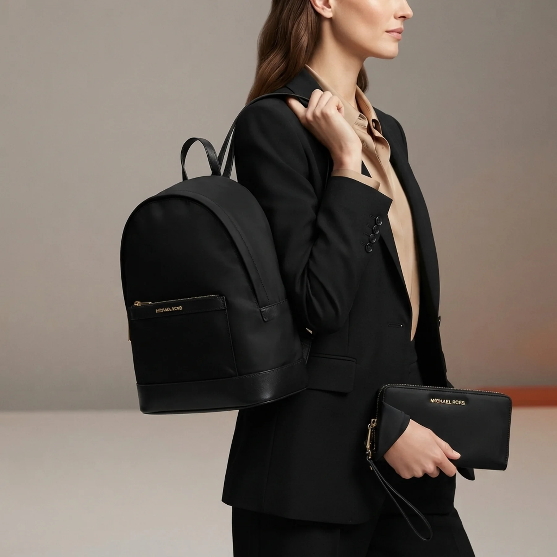 Жіночий набір Michael Kors рюкзак та гаманець 1159845159 (Чорний One Size)