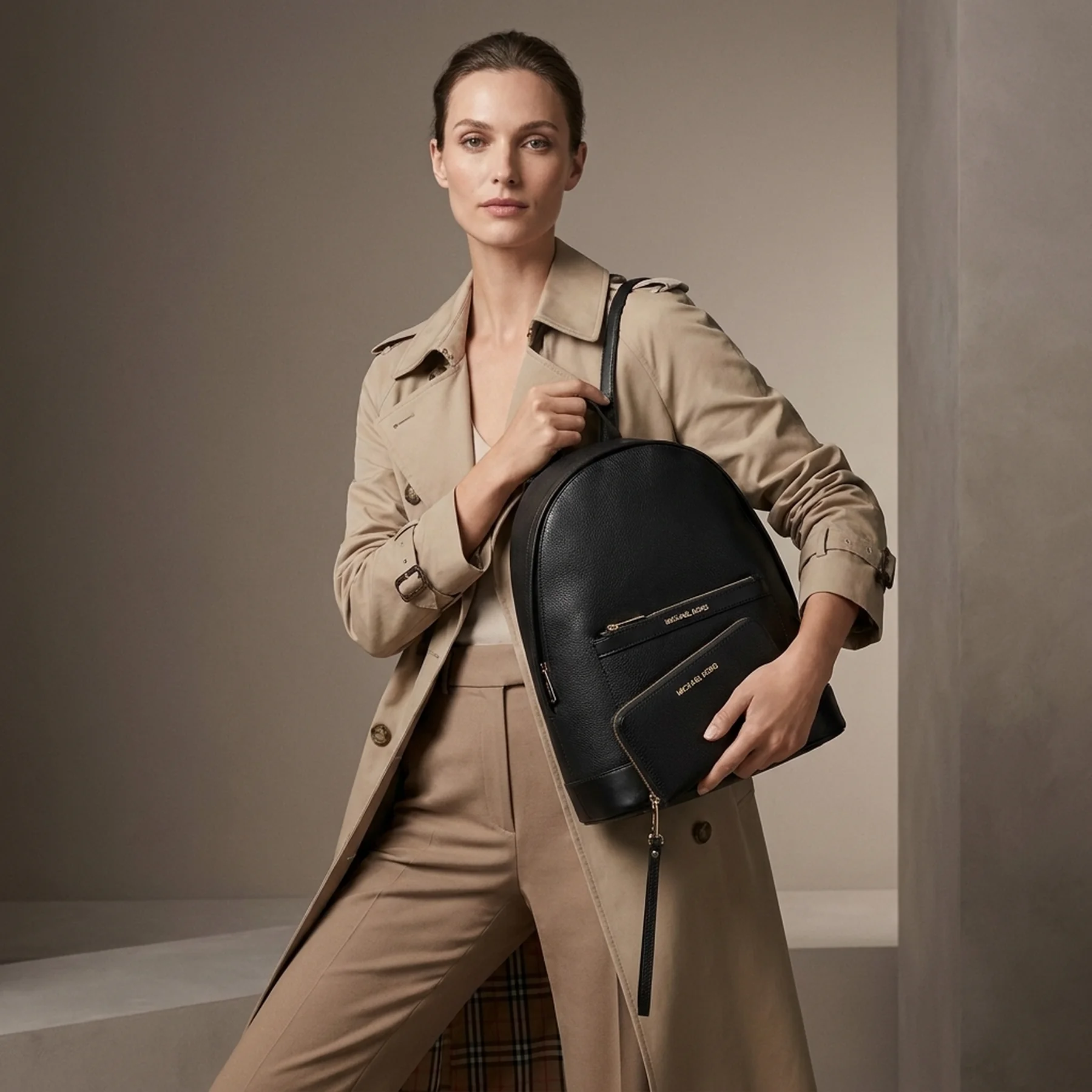 Жіночий набір Michael Kors рюкзак та шкіряний гаманець 1159845147 (Чорний One Size)