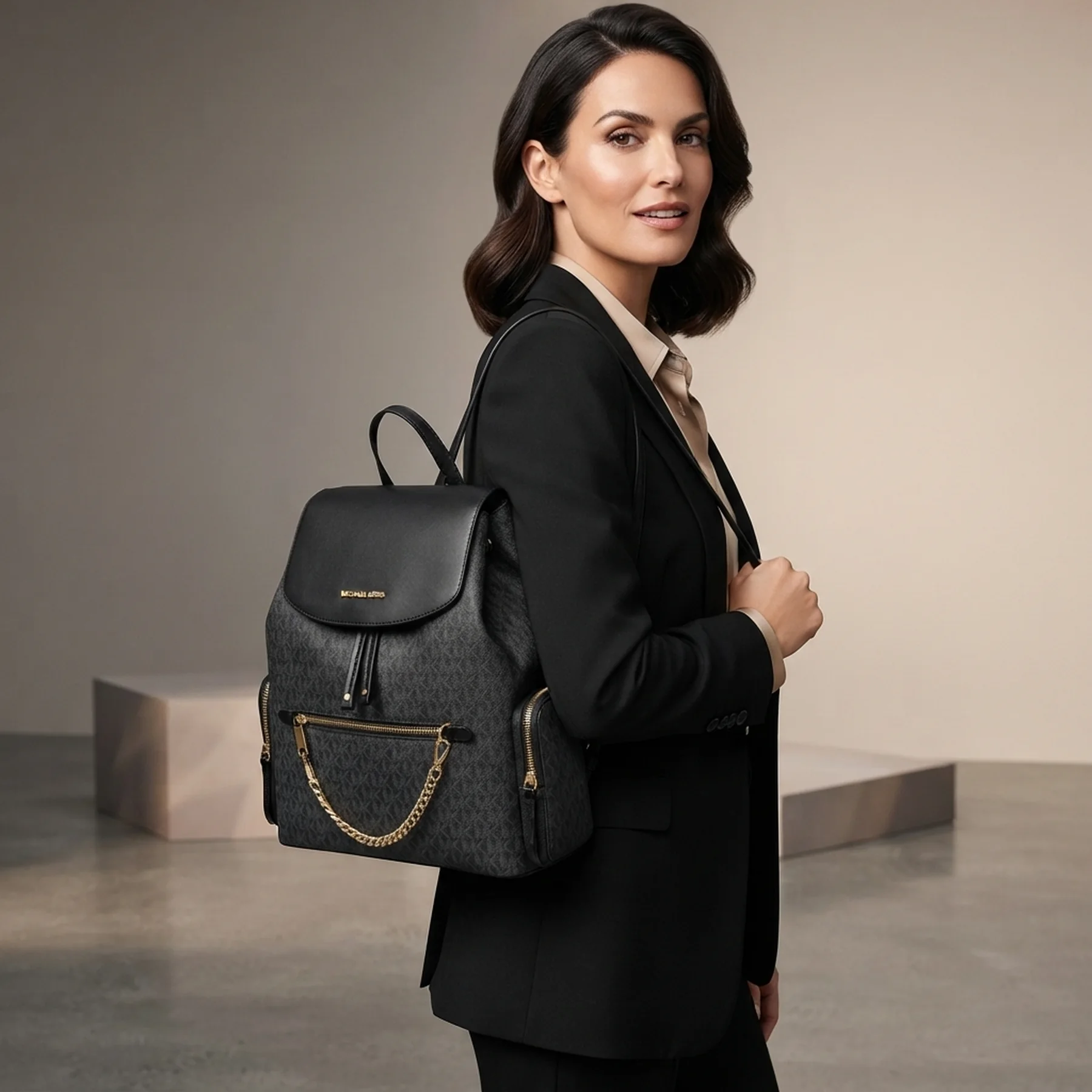 Жіночий рюкзак Jet Set Michael Kors з логотипом 1159850046 (Чорний One size)
