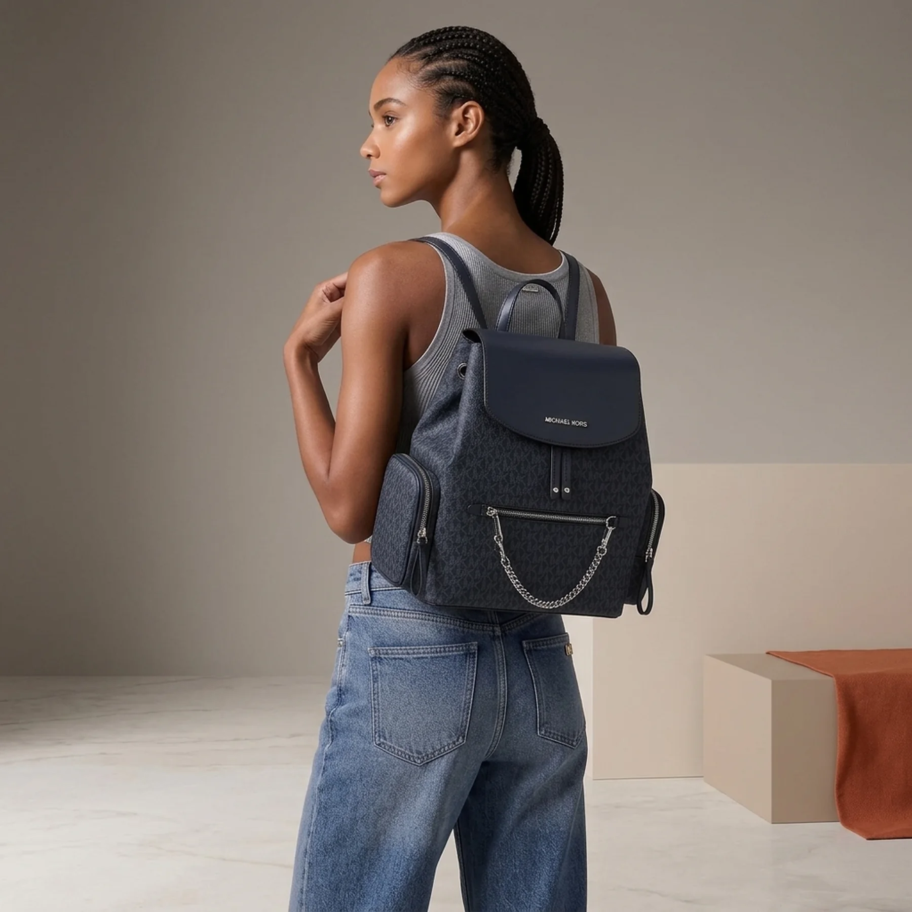 Жіночий рюкзак Jet Set Michael Kors з логотипом 1159854032 (Синій One size)