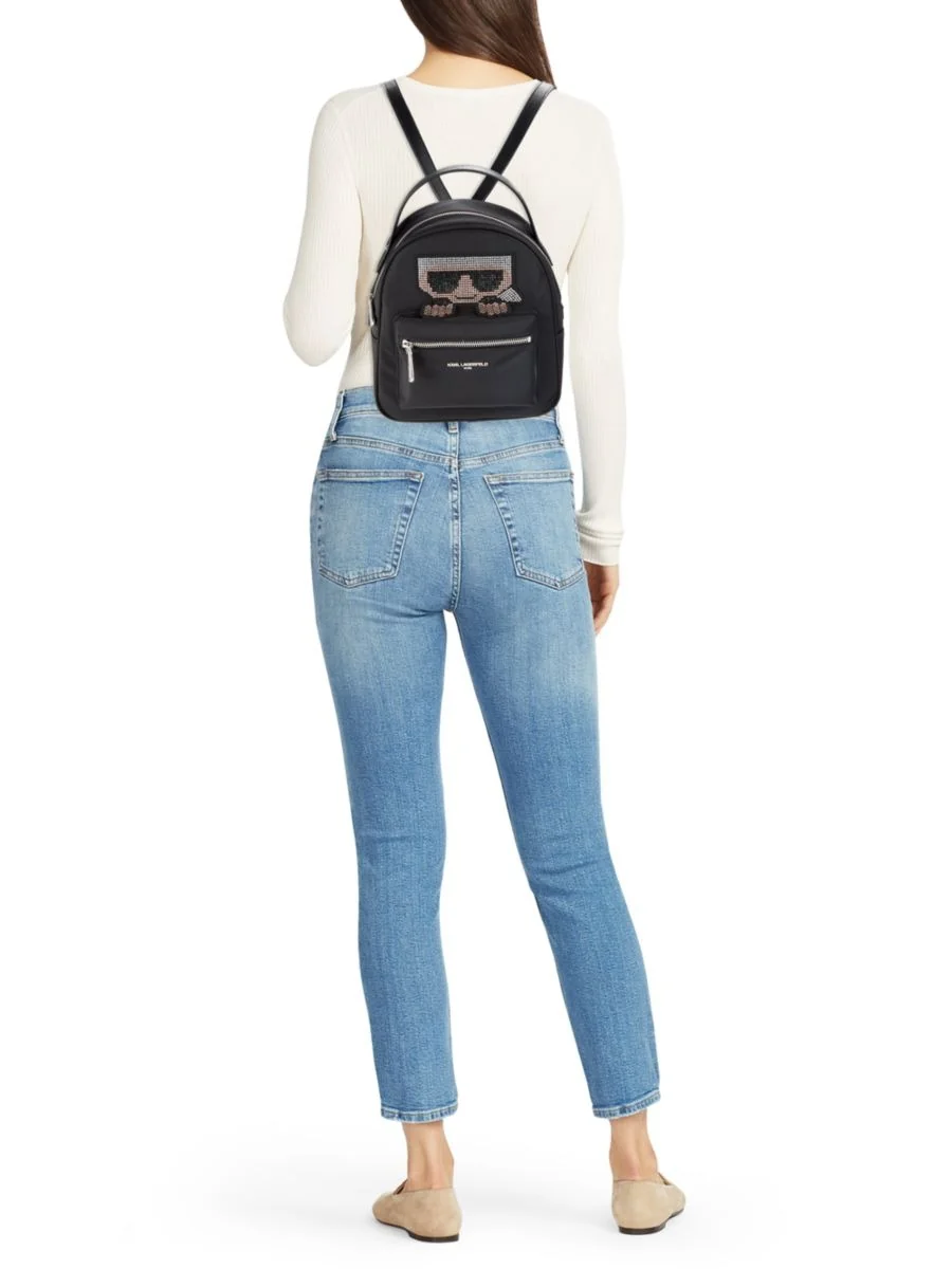 Жіночий рюкзак Karl Lagerfeld Paris з малюнком зі страз 1159815758  (Чорний One size)